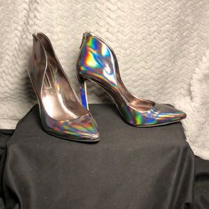 BCBG Eneration holographic heels
